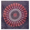 INDYJSKA NARZUTA OBRUS MANDALA na ścianę bawełna ok. 220x240 cm fiolet