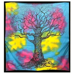 INDYJSKA NARZUTA OBRUS MANDALA na ścianę bawełna ok 220x240 cm drzewo życia
