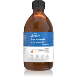 Vitaler's Tran norweski Omega-3 1200 mg D3 2000 IU smak pomarańczowy 250 ml Vitaler's Tran norweski Omega-3 1200 mg D3 2000 IU smak pomarańczowy 250 ml