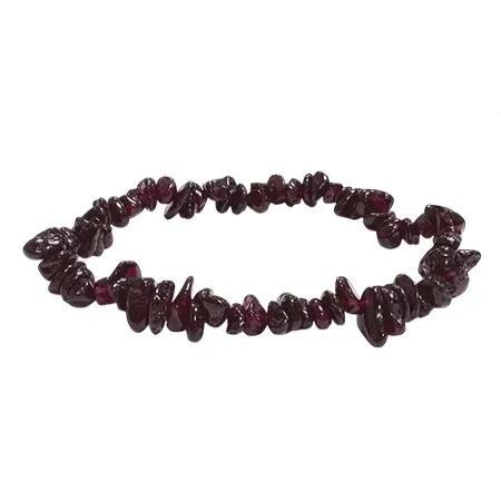 Bransoletka z kawałkami czerwonego granatu 18cm
