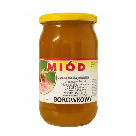 Miód LEŚNY naturalny borówkowy 1kg