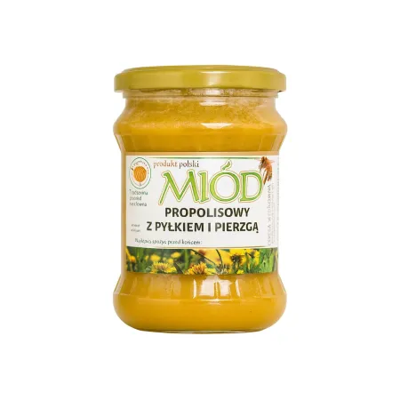 Miód naturalny Propolisowy z pyłkiem i pierzgą 400g