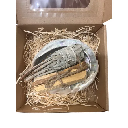 Zestaw prezentowy Palo Santo + Biała Szałwia + Muszla abalone