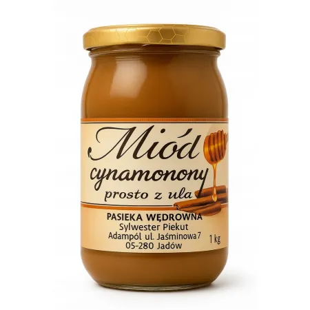 Miód naturalny Cynamonowy 1kg MIÓD Z CYNAMONEM