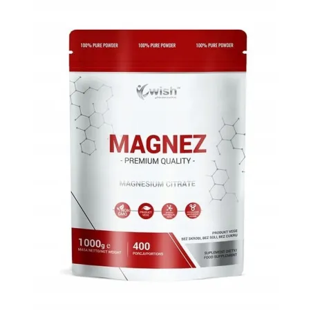 Magnez Wish Pharmaceutical proszek 1kg 400 porcji 1000g