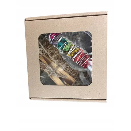Prezent: Muszla Abalone mini + Palo Santo + Biała szałwia z kwiatami