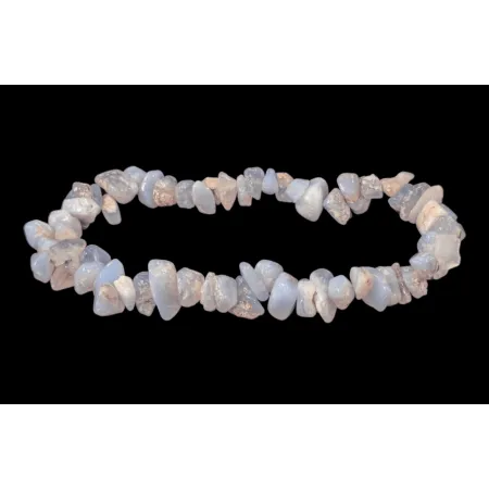 Bransoletka Niebieskie Chalcedonowe kawalki 5-8mm 18cm