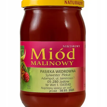 Miód naturalny MALINOWY 1kg