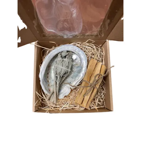 Zestaw prezentowy Palo Santo + Biała Szałwia + Muszla abalone MINI
