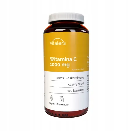 Vitaler's Witamina C 1000 mg 120 kapsułek w szklanym opakowaniu